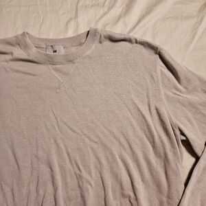 H&M Men's XL Crewneck Sweater Light Beige Knit Relaxed Fit Pullover Jumper